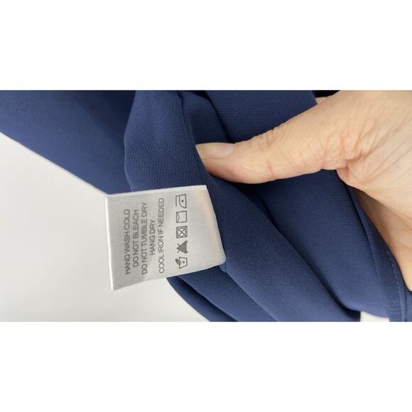 Lovers + Friends Maxi Dress Women's 6 Navy Stretch Spaghetti Straps Back Zip - Picture 10 of 13